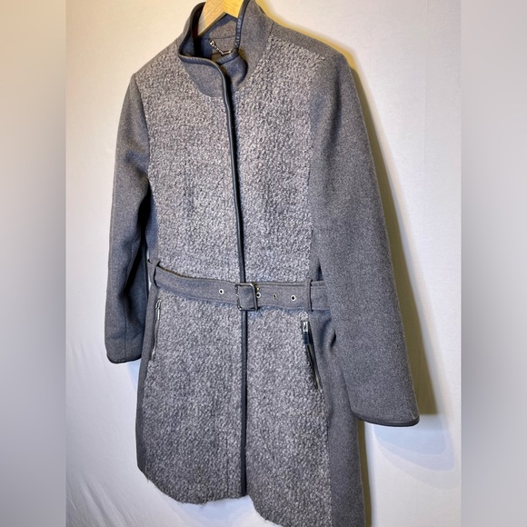 Vince Camuto XL Wool Blend Boulce Belted Winter Coat Gray - Picture 3 of 11